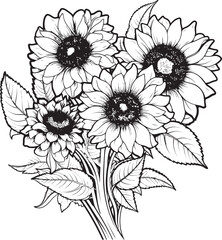 Radiant Sunflowers Vector Icon Graphic Sunflower Bliss Bouquet Design Art