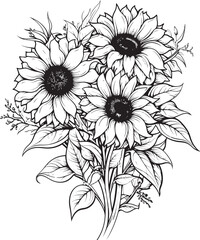 Fototapeta premium Sunflower Delight Vector Logo Design Sunflower Beauty Bouquet Icon Graphic