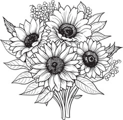 Sunshine Sunflower Delight Logo Design Sunlit Petals Sunflower Vector Icon