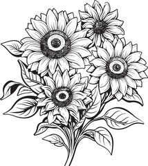 Radiant Blooms Sunflower Logo Design Sunlit Sunflower Elegance Icon Graphic