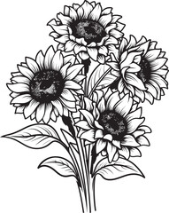 Sunshine Sunflower Harmony Iconic Logo Bloom Radiant Sunflower Charm Vector Graphic Bliss