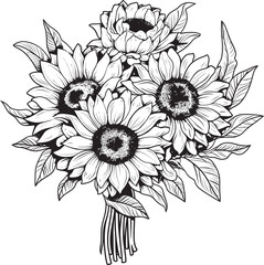 Radiant Sunflower Essence Vector Harmony Bloom Sunlit Sunflower Harmony Iconic Logo Elegance
