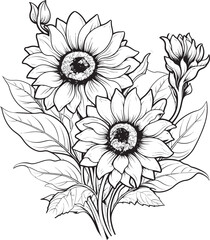 Sunflower Symphony Iconic Logo Elegance Sunshine Sunflower Charm Vector Harmony Radiance