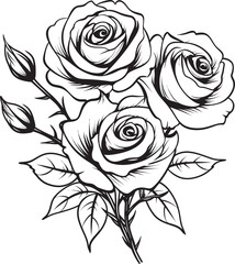 Blossom Symphony Iconic Bunch of Roses Floral Fusion Rose Graphic Art