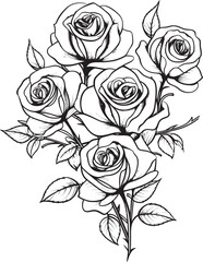 Blossoming Beauty Vector Rose Logo Floral Fusion Iconic Graphic Design