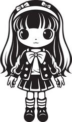 Whimsical Wonders Cute Girl Cartoon Logo Playful Pixie Vector Icon Design