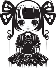 Dreamy Dazzle Cute Girl Icon Joyful Journey Vector Logo Design