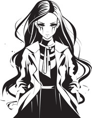 Blossom Beauty Iconic Logo Art Enchanting Embrace Girl Cartoon Design