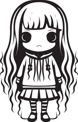 Radiant Ray Vector Girl Logo Whimsical Whirl Cute Cartoon Graphic