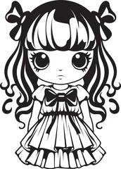 Blossom Belle Vector Girl Icon Enchanting Embrace Iconic Cartoon Logo