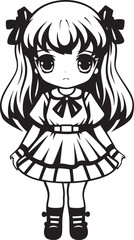 Lovely Lassie Cartoon Character Art Radiant Rascal Vector Logo Design