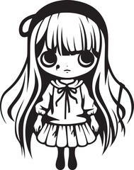 Darling Damsel Cartoon Character Icon Sweetheart Sprite Cute Girl Vector Graphic