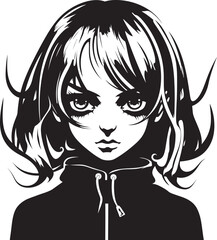 Whimsical Wonders Girl Iconic Design Playful Pixie Cute Cartoon Logo