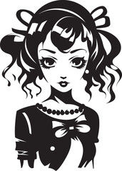 Enchanting Elegance Cute Cartoon Design Precious Pixie Girl Logo Icon