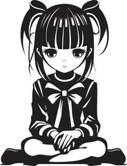 Charming Cherub Vector Girl Art Enchanting Elegance Cute Cartoon Design