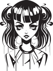 Whimsical Wonders Cute Girl Vector Art Playful Pixie Cartoon Logo Icon