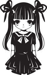 Sweetheart Sprite Cute Character Design Charming Cherub Cartoon Girl Icon