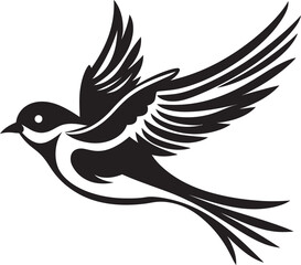 Winged Whirlwind Flying Bird Graphic Cloud Canopy Vector Housebird Icon