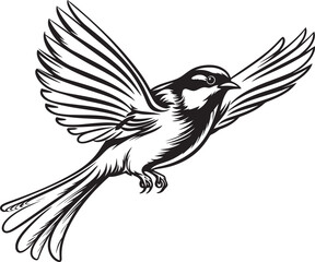 Airborne Adornments Logo Iconic Design Whimsical Wings Vector Bird Graphic