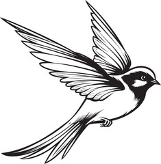 Cloud Canopy Vector House Bird Whistling Wings Cartoon Iconic Art