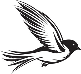 Skybound Serenity Logo Icon Graphic Feathered Flight Vector Bird Design