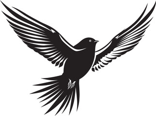 Whimsical Wings Vector Iconic Design Flight of Fancy Cartoon House Bird