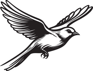 Flapping Fantasy Cartoon Housebird Whistling Wings Graphic Bird Design