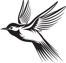 Sky Sojourn Flying Bird Icon Whimsical Wings Vector Bird Design