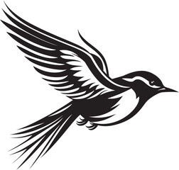 Fototapeta premium Whimsical Wings Vector Bird Design Flight of Fancy Cartoon Iconic Art