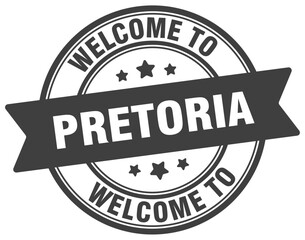 Welcome to Pretoria stamp. Pretoria round sign