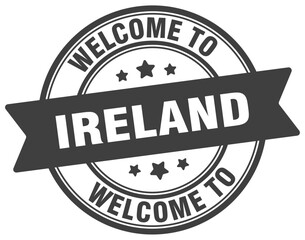 Welcome to Ireland stamp. Ireland round sign
