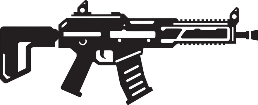 Tactical Titan Combat Logo Graphic Stealth Dominator Modern Gun Vector - Powered by Adobe
