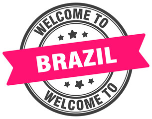 Welcome to Brazil stamp. Brazil round sign