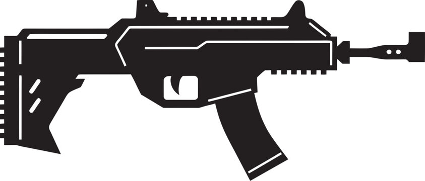 Warzone Warrior Machine Gun Vector Design Tactical Titan Combat Icon Graphic