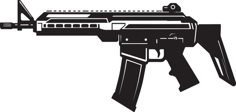 Tactical Titan Modern Gun Vector Precision Prowess Vector Icon Design