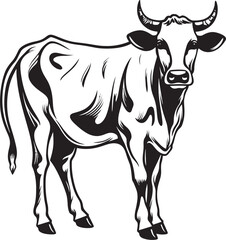 Bovine Essence Vector Logo Icon Cow Crest Iconic Graphic Design