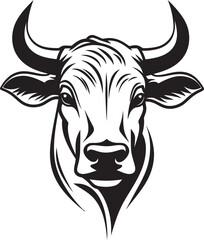 Grazing Gala Iconic Cow Graphic Pastoral Panache Logo Icon Graphic