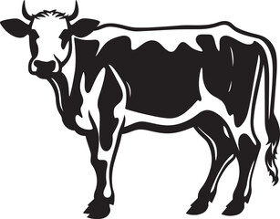 Milk Marvel Cow Icon Art Bovine Bloom Vector Logo Design