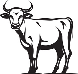 Bovine Beauty Cow Iconic Art Dairy Delight Vector Logo Icon