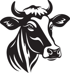 Grazing Grace Vector Cow Graphic Pastoral Panache Iconic Logo Art