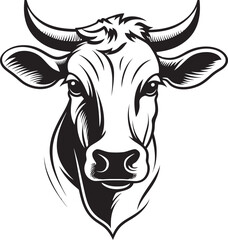 Pastoral Panache Cow Iconic Design Dairy Dazzle Vector Logo Graphic