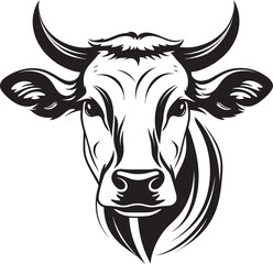 Udder Elegance Iconic Logo Design Horned Harmony Logo Vector Graphic