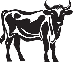 Dairy Delight Iconic Cow Design Grazing Glory Logo Vector Design