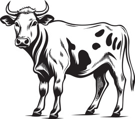 Bovine Beauty Vector Logo Icon Dairy Delight Iconic Cow Design
