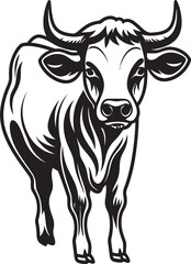 Meadow Majesty Iconic Cow Graphic Bovine Bloom Logo Vector Design