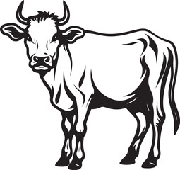 Dairy Dream Cow Iconic Art Grazing Gala Vector Logo Graphic