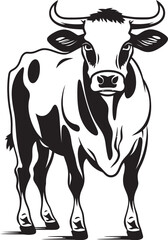 Udder Elegance Iconic Logo Icon Horned Harmony Logo Vector Art