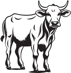 Horned Harmony Logo Vector Art Dairy Dazzle Cow Icon Design