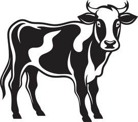 Dairy Delight Iconic Cow Graphic Grazing Glory Logo Vector Design