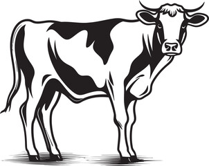 Milk Mirage Cow Iconic Graphic Udder Elegance Vector Logo Graphic